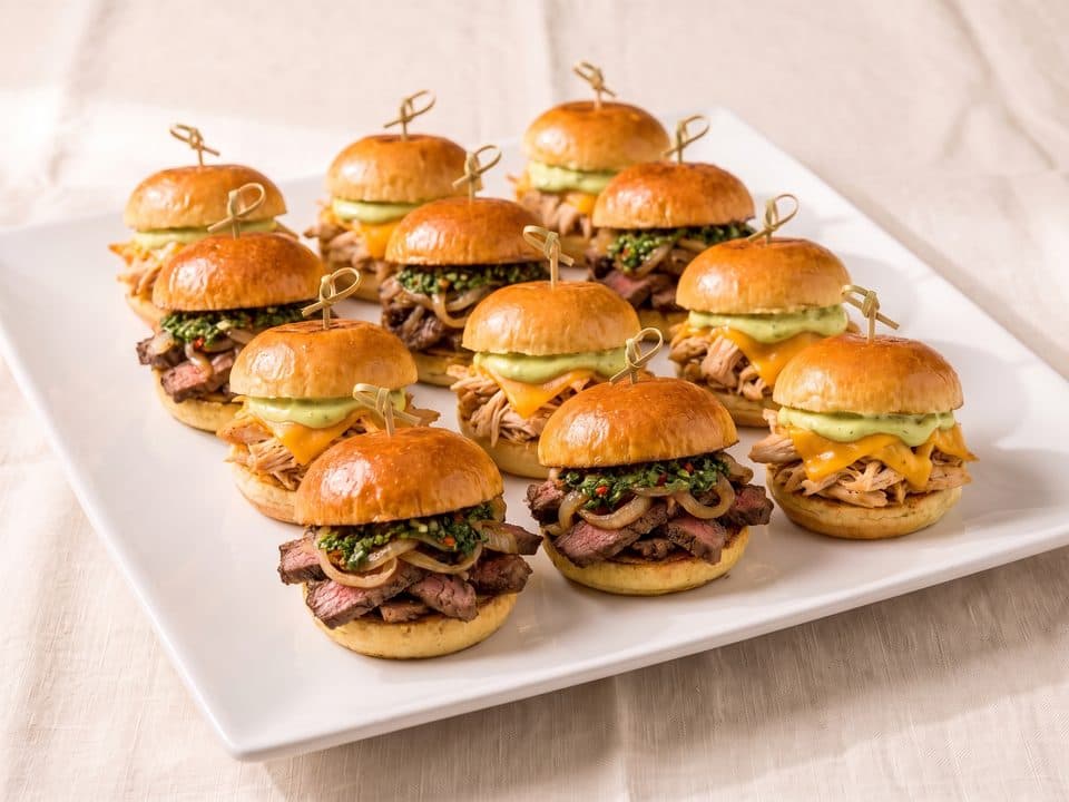 Steak Sliders, Olive & Oregano catering
